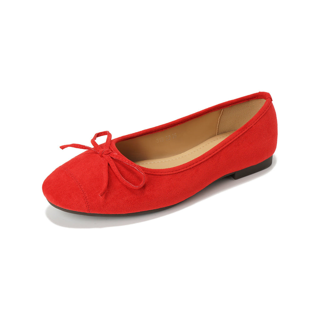Women's Ballet Flats with Elegant Bow and Soft Lining