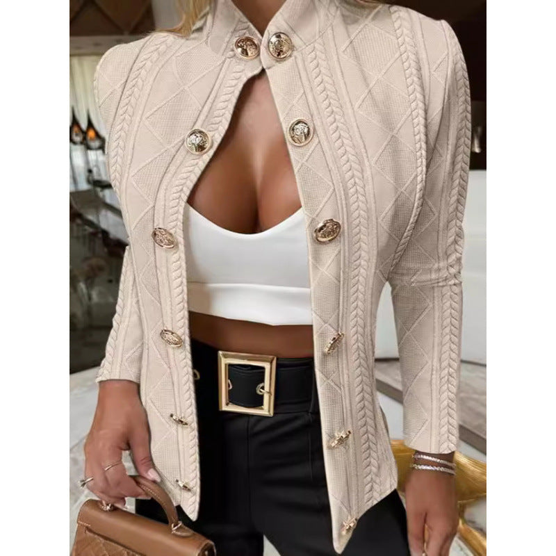 Elegant Knit Cardigan with Decorative Buttons