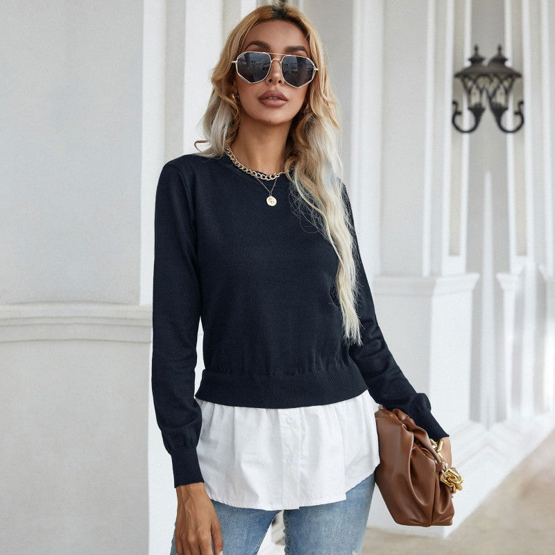 Women's Fashion Layered-Look Pullover