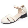 Women's Ballet Flats with Elastic Strap Design and Comfortable Block Heel