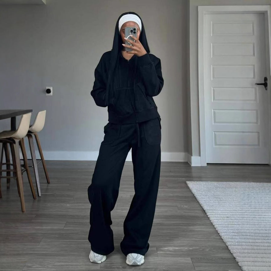 Women's Casual Hoodie and Leisure Pants Set