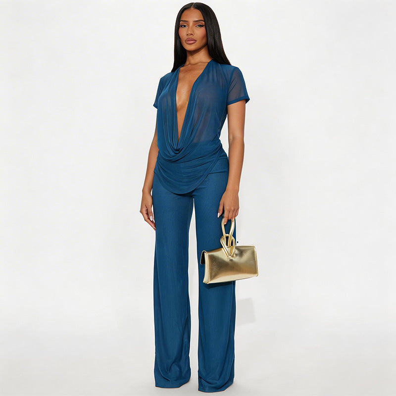 Women's Elegant Oversized Outfit in Flowy Fabric