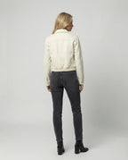 American Retro Cropped Jacket with Zipper and Lapel Collar