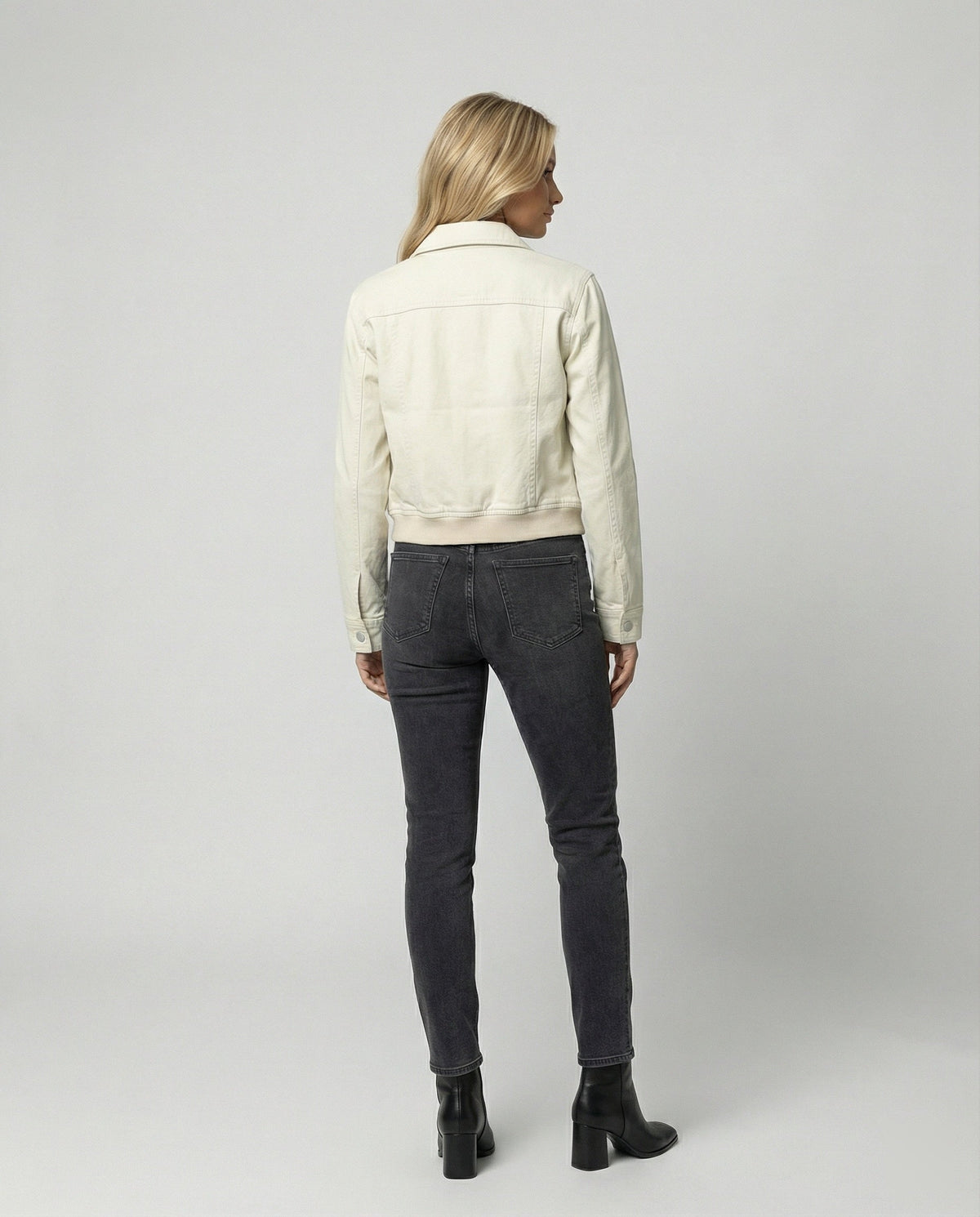 American Retro Cropped Jacket with Zipper and Lapel Collar
