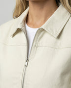 American Retro Cropped Jacket with Zipper and Lapel Collar