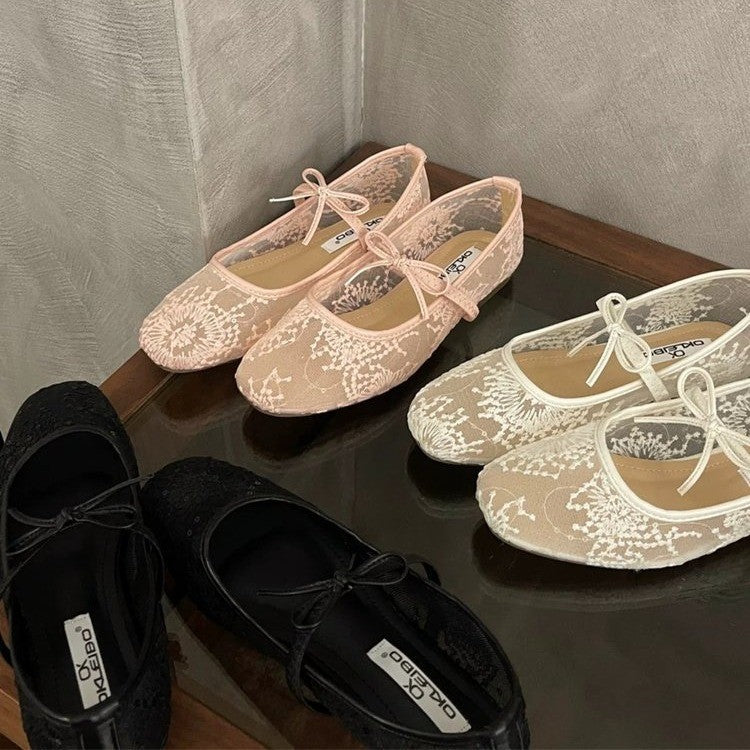 Women's Ballet Flats with Lace Pattern
