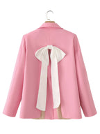 Women's Blazer and Shorts Set with Pockets