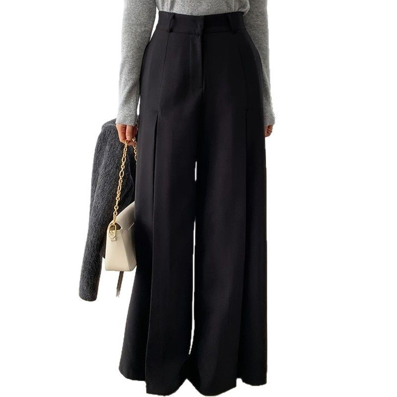 Elegant Wide-Leg Pleated Trousers