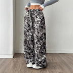 Women's Comfortable Floral Casual Pants with Elastic Waist