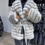 Women's Fluffy Bouclé Cardigan with Tie Belt