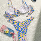Women's Swimwear with Floral Design and Sophisticated Straps