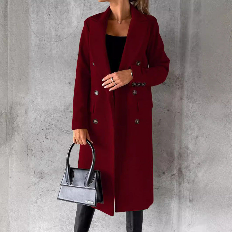 Elegant Double-Breasted Coat with Modern Cut
