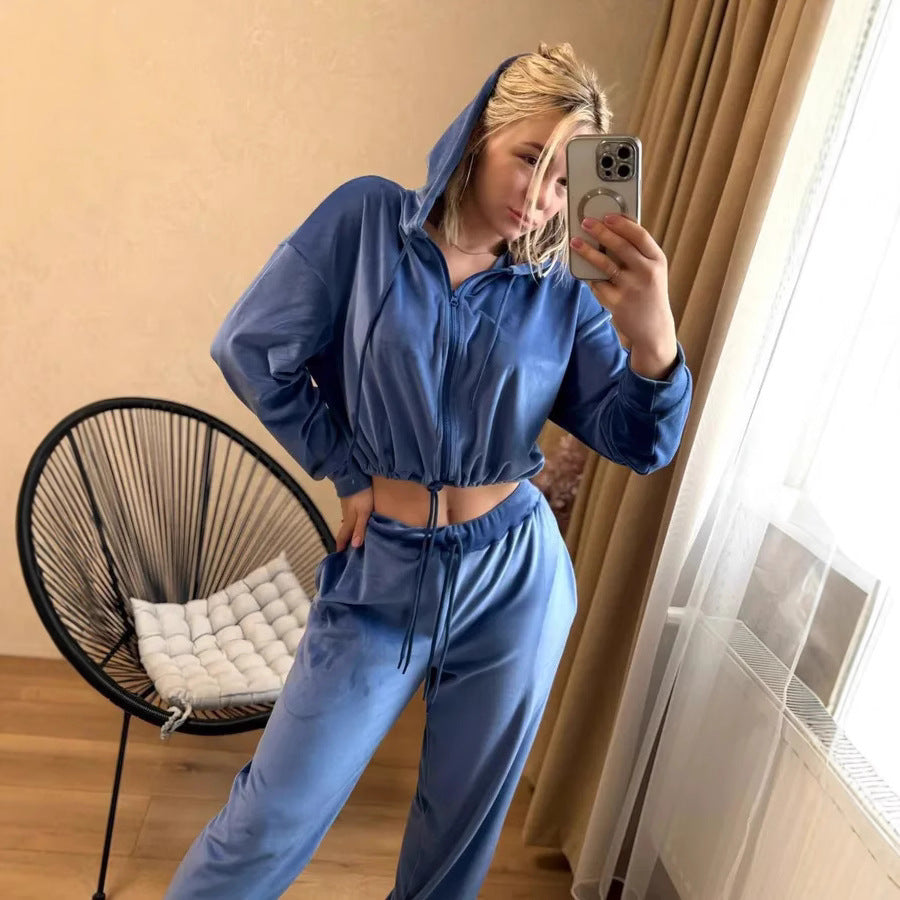 Women's Luxurious Velour Leisure Set