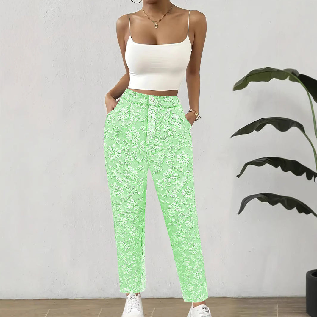Women's Floral Print Pants in Elegant Casual Style