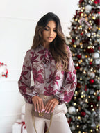 Elegant Floral Blouse with Ruffle Details