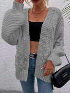 Women's Open-Front Chunky Knit Cardigan