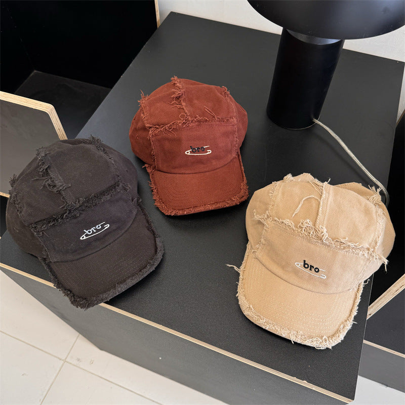Men's Distressed Denim Snapback Cap