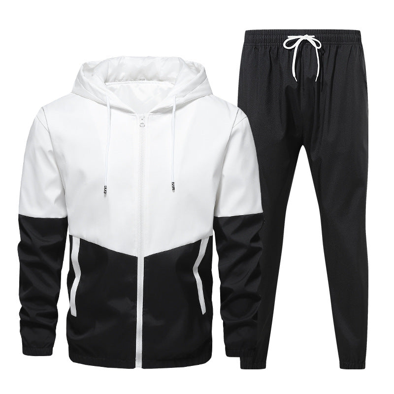 Men's Two-Piece Tracksuit Set with Hoodie and Elastic Jogging Pants