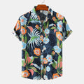 Women's Short Sleeve Shirt with Floral Print