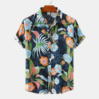 Women's Short Sleeve Shirt with Floral Print