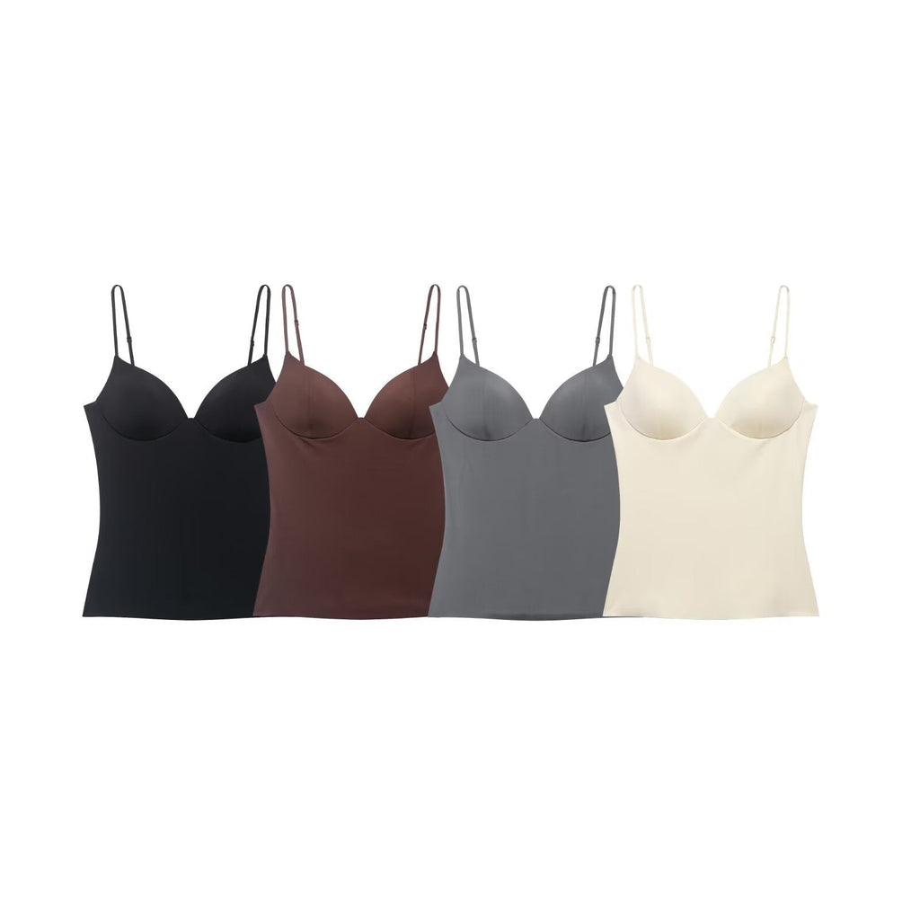 Women's Top with Elastic Straps and Elegant V-Neck