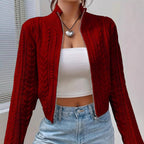 Women's Designer Cardigan with Cable Knit Pattern