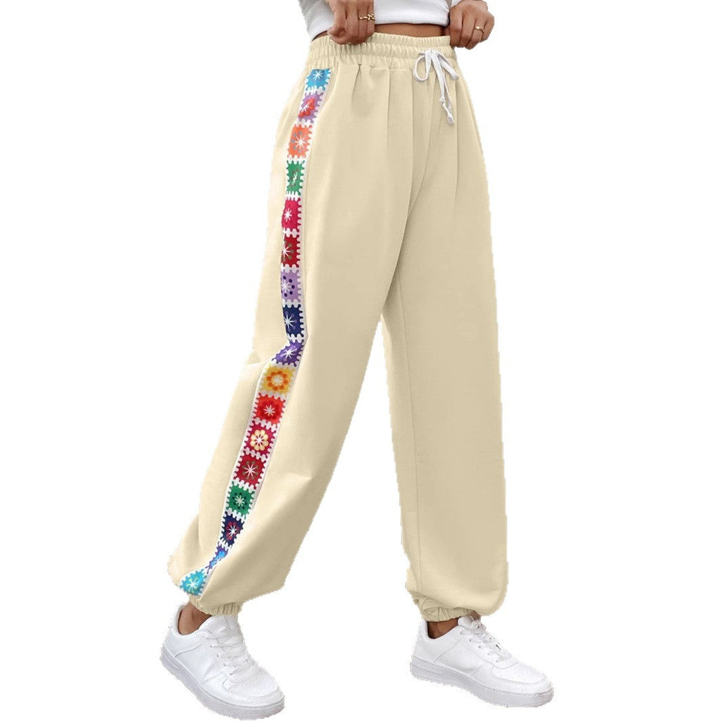 Women's Floral Print Lounge Pants with Elastic Waist