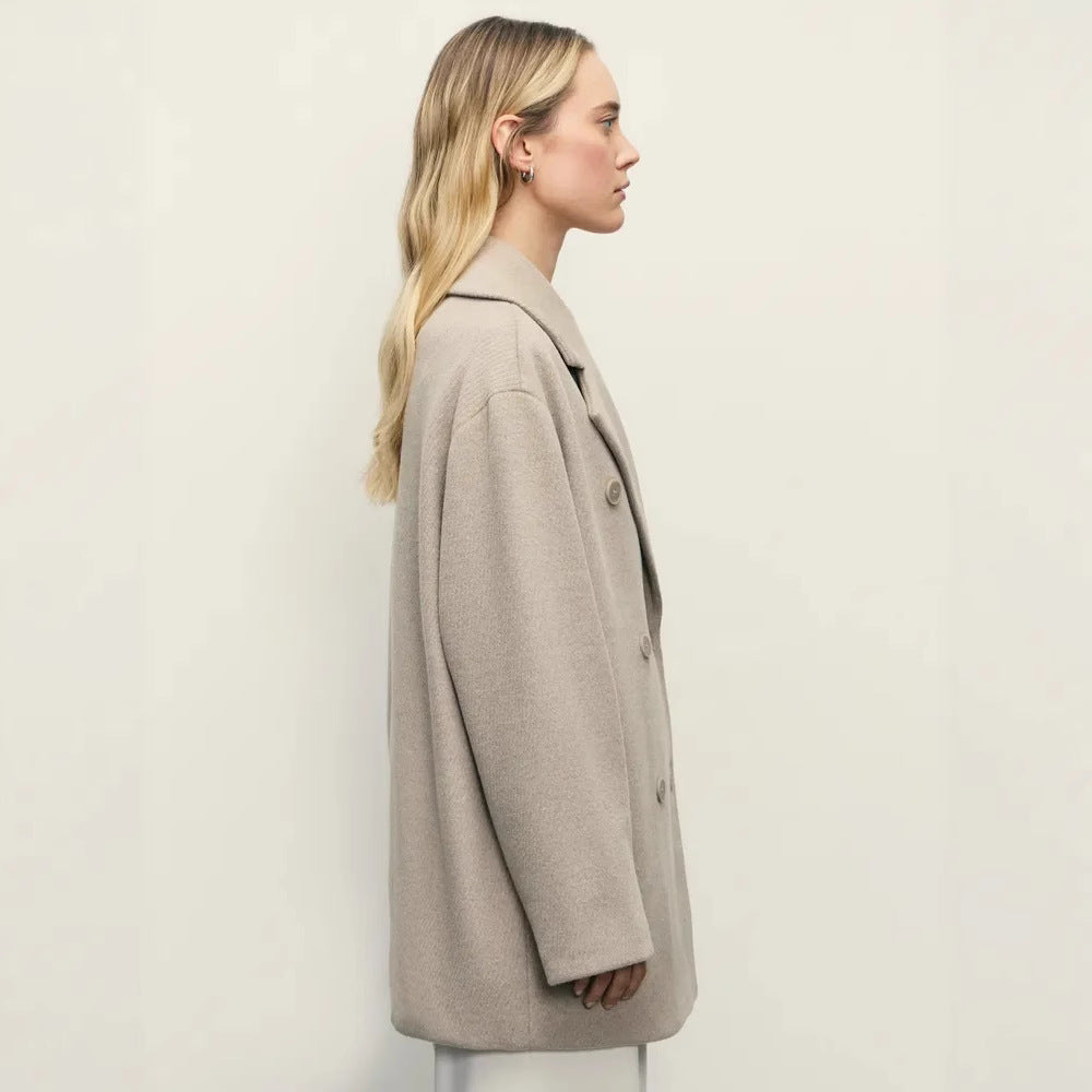 Women's Elegant Double-Breasted Coat Jacket