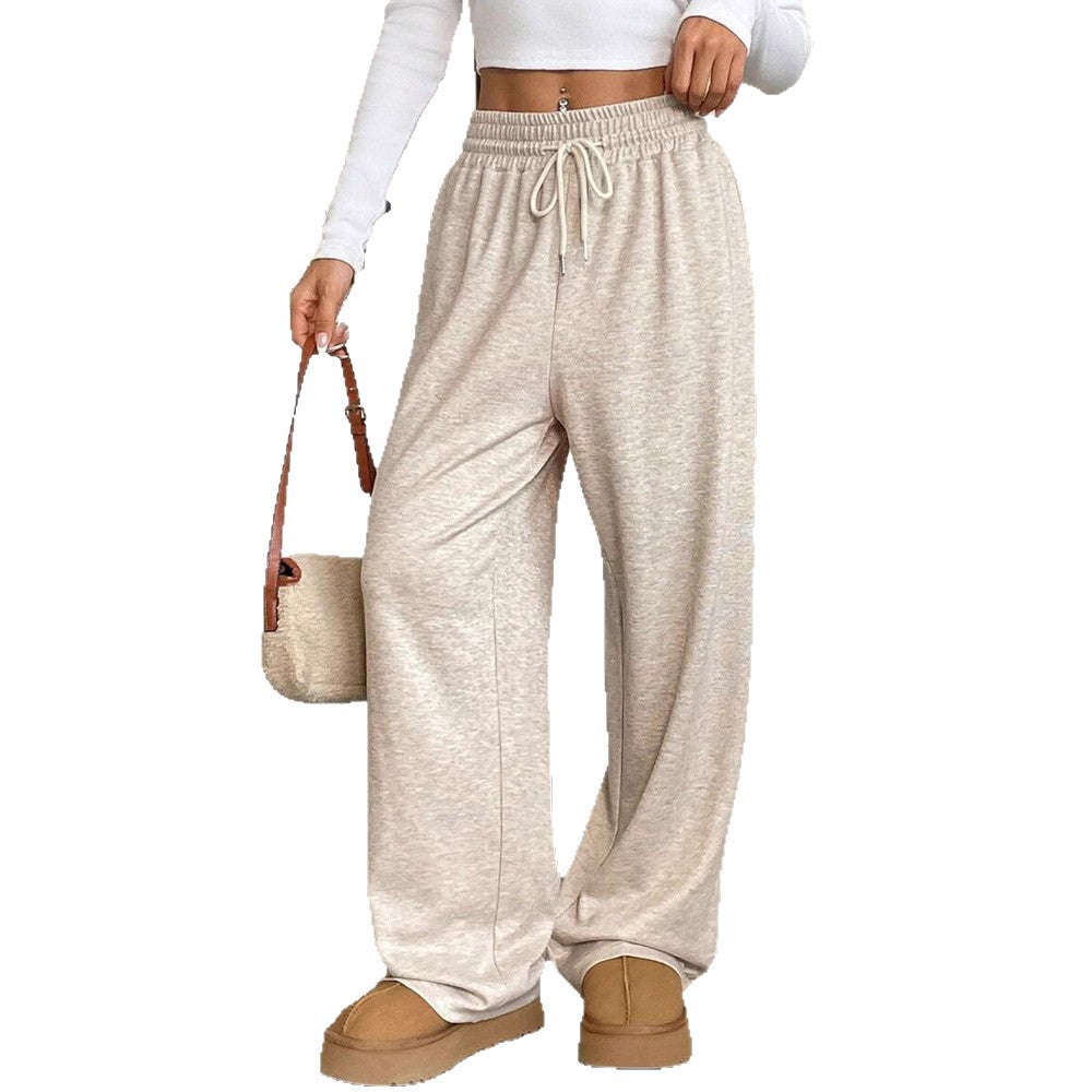 Women's Comfortable Wide-Leg Leisure Pants with Elastic Waistband