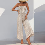 Women's Bandeau Jumpsuit with Wide Legs