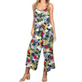 Women's Casual Floral Wide-Leg Jumpsuit
