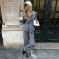 Women's Elegant Striped Two-Piece Suit
