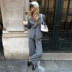 Women's Elegant Striped Two-Piece Suit