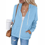 Women's Comfortable Full-Zip Hoodie with Large Pockets