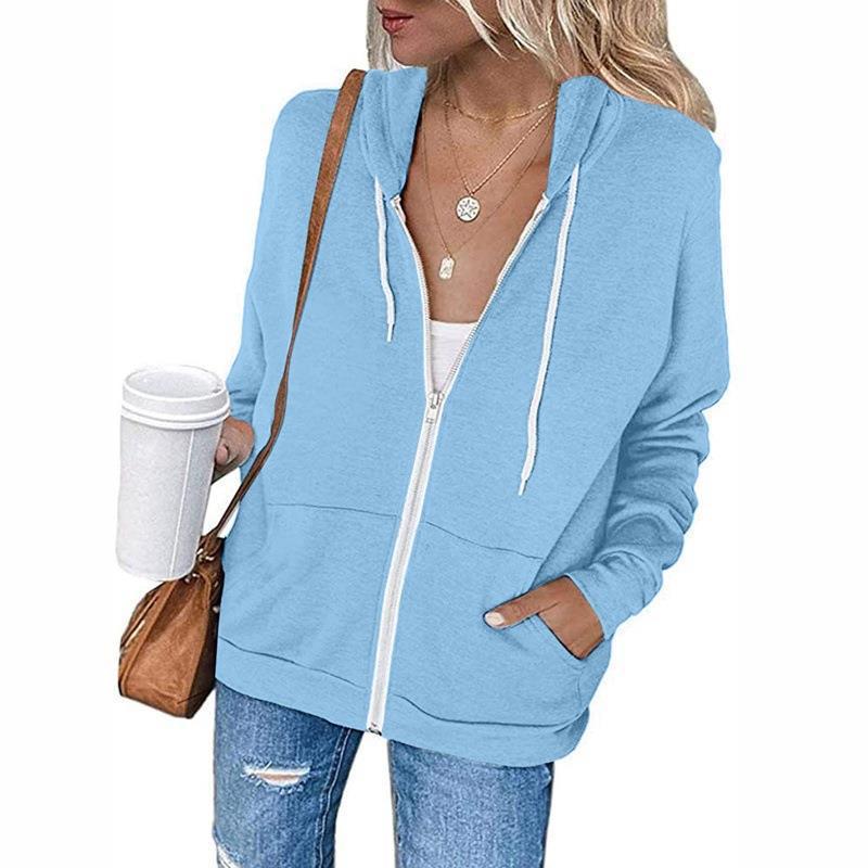Women's Comfortable Full-Zip Hoodie with Large Pockets