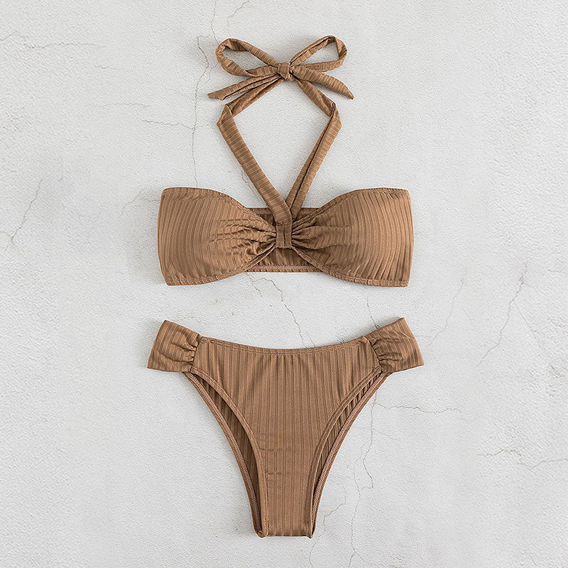 Women's Bandeau Bikini with Sophisticated Knot Design