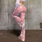 Women's Bootcut Pants with Moon and Sun Pattern