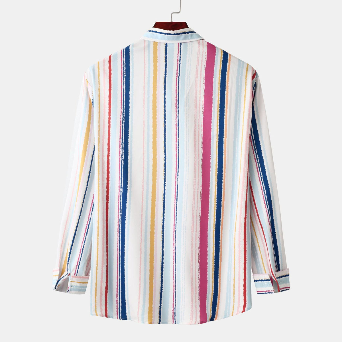 Women's Long-Sleeve Shirt with Striped Design and Button Placket