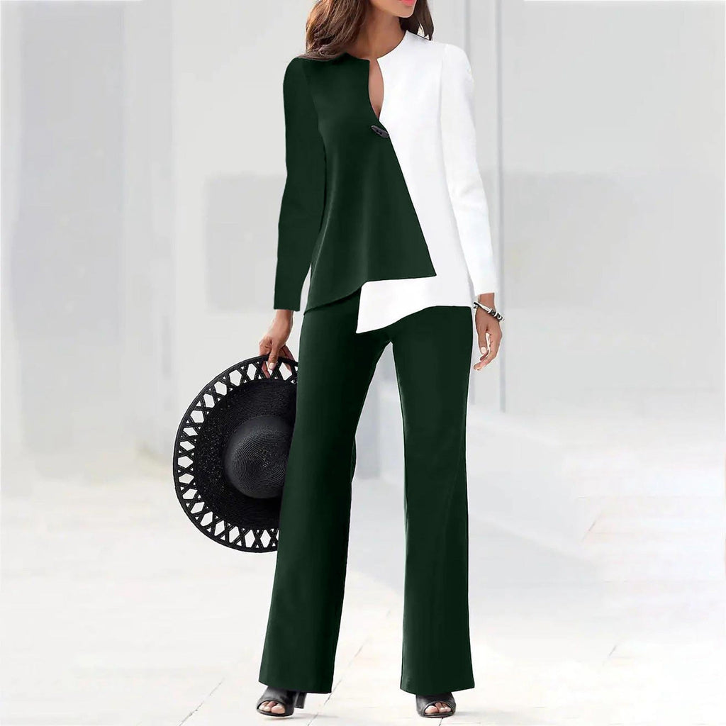 Modern Asymmetric Trouser Suit Set