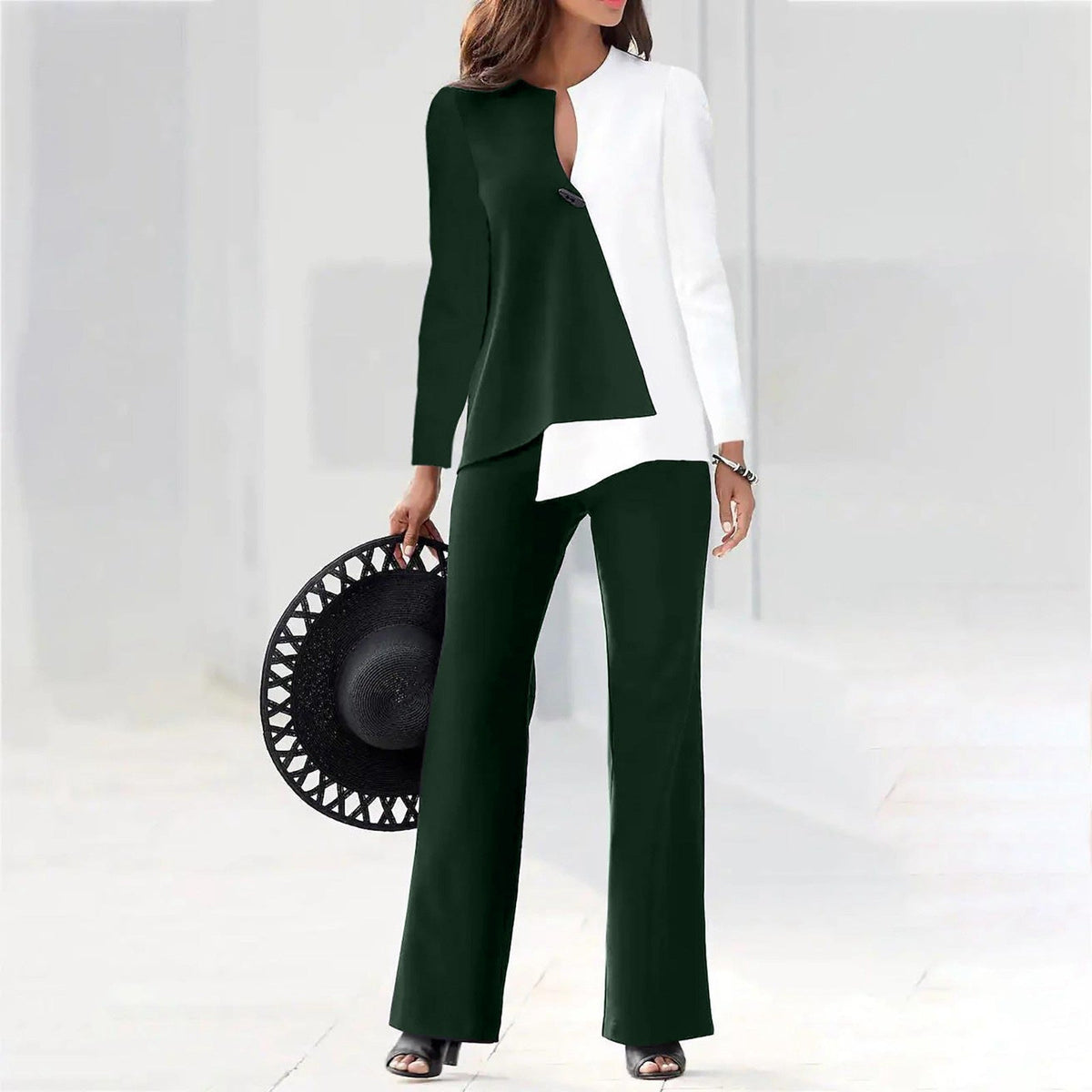 Modern Asymmetric Trouser Suit Set
