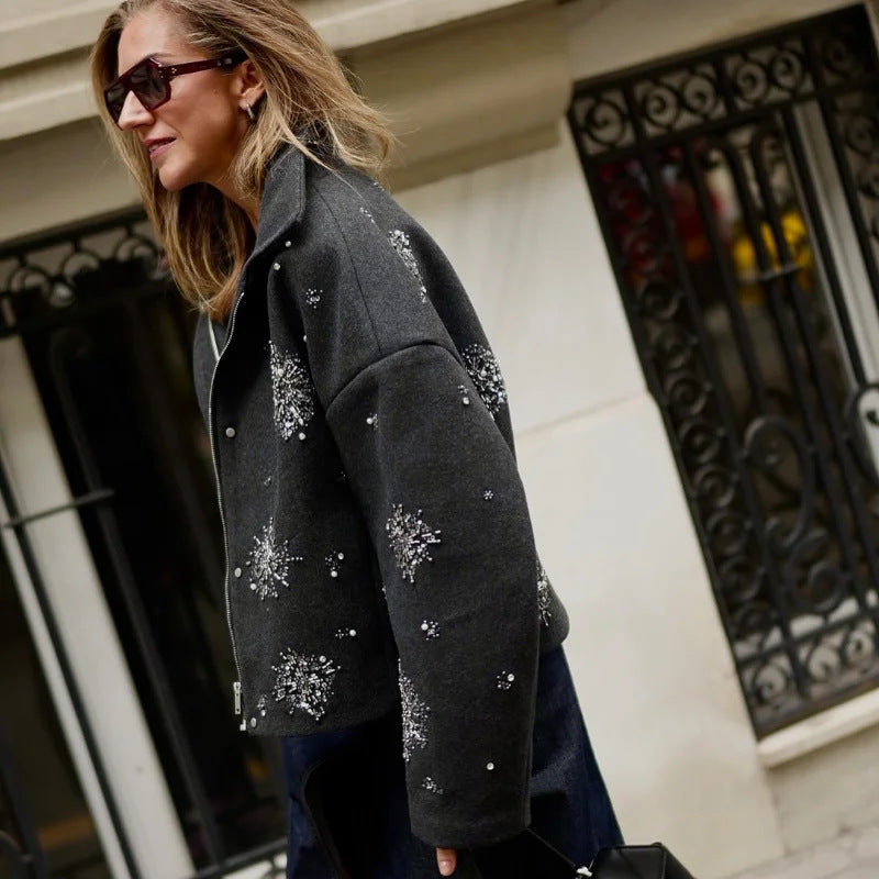 Women's Elegant and Sparkling Quilted Jacket
