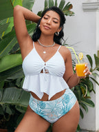 Women's Swim Set with Flowy Top and Floral Bottom