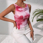 Women's Sleeveless Top with Draped Design
