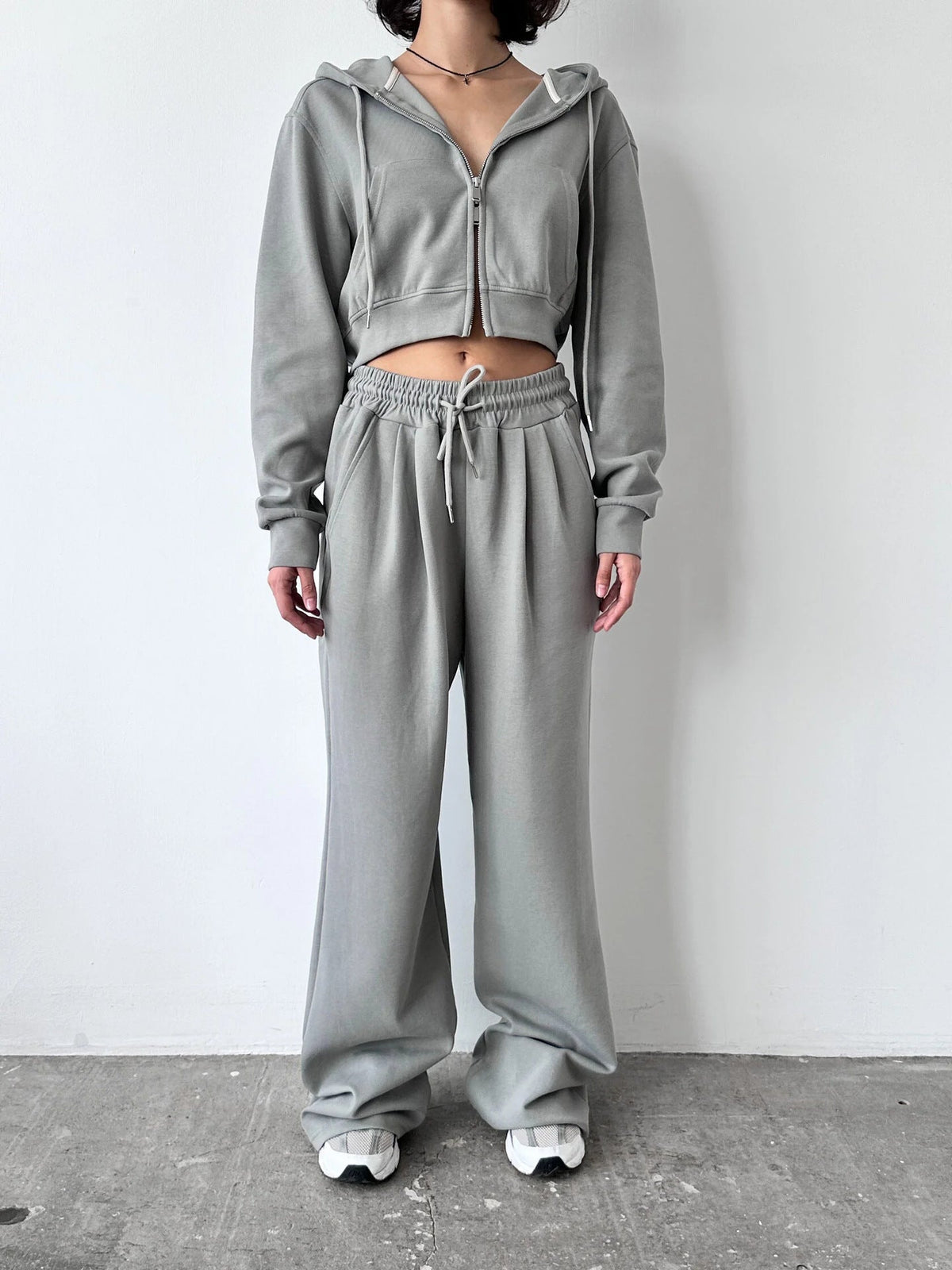 Women's Cropped Hoodie and Comfortable High-Waisted Joggers