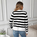 Women's Patterned Knit Cardigan with Buttons