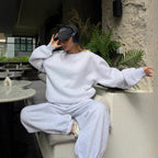 Women's Comfortable and Fashionable Oversized Loungewear Set with Drawstring and Elastic Cuffs
