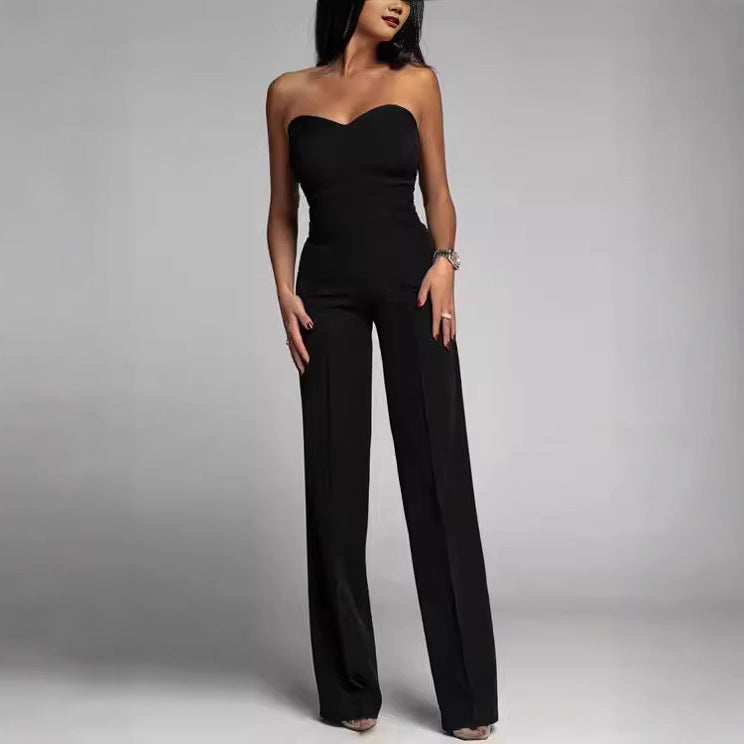 Elegant Women's Jumpsuit with Off-Shoulder Design and Wide Leg