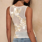 Women's Sleeveless Floral Top