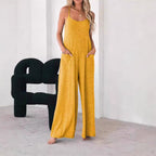Women's Airy Jumpsuit with Pockets and Spaghetti Straps