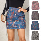 Women's High-Waisted Paisley Mini Skirt